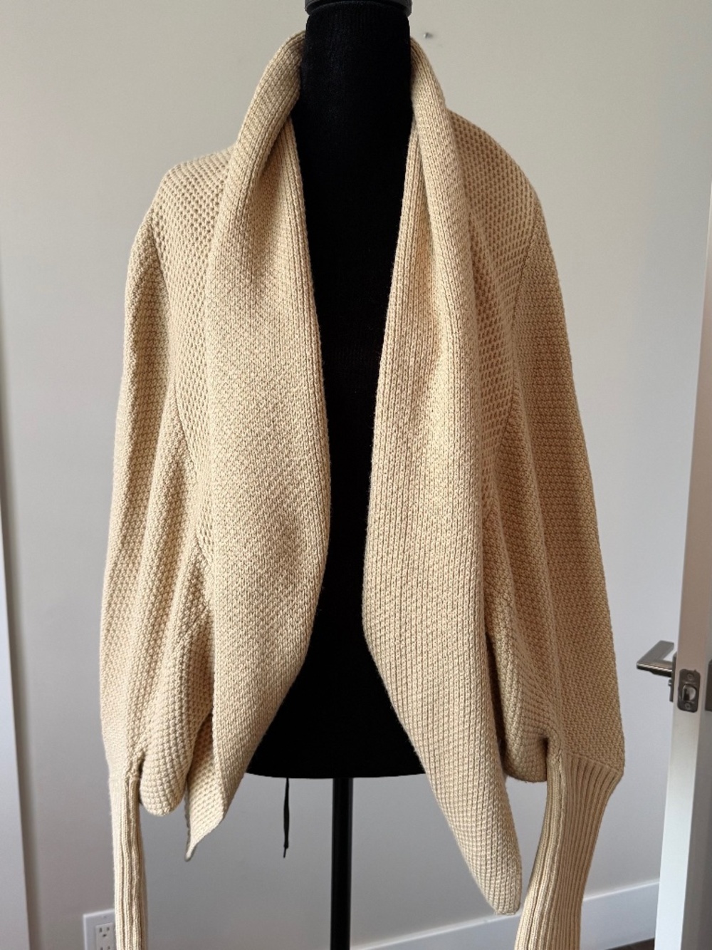 Cream Chunky Knit Cocoon Cardigan Sweater One Size